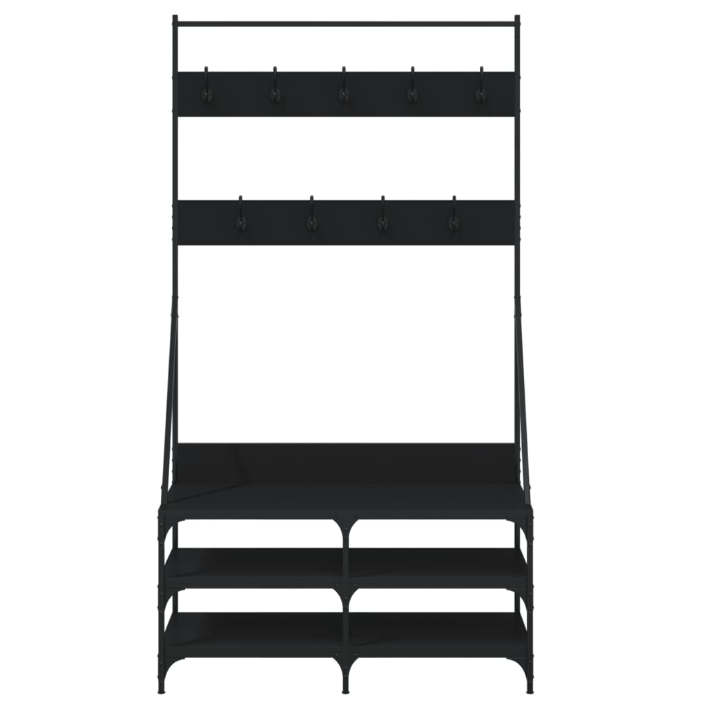 Conjunto de Entrada - Bengaleiro c/ arrumação de calçado 100x40x184 cm preto