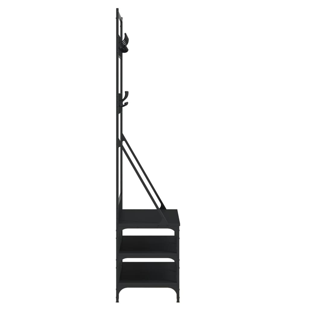 Conjunto de Entrada - Bengaleiro c/ arrumação de calçado 100x40x184 cm preto
