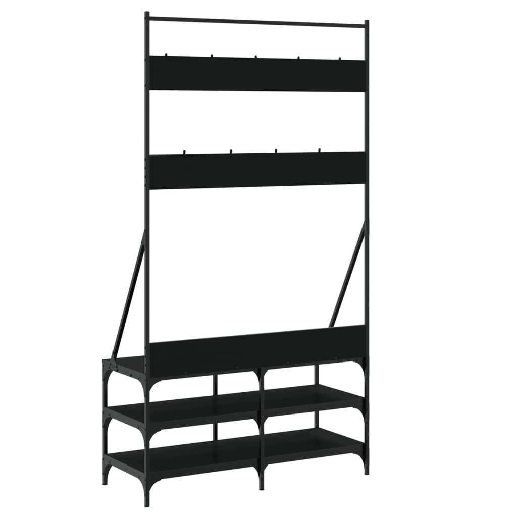 Conjunto de Entrada - Bengaleiro c/ arrumação de calçado 100x40x184 cm preto
