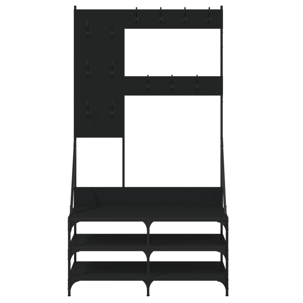 Conjunto de Entrada - Bengaleiro c/ arrumação de calçado 100x40x184 cm preto