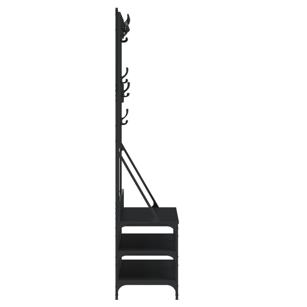 Conjunto de Entrada - Bengaleiro c/ arrumação de calçado 100x40x184 cm preto