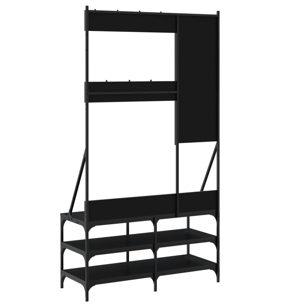Conjunto de Entrada - Bengaleiro c/ arrumação de calçado 100x40x184 cm preto
