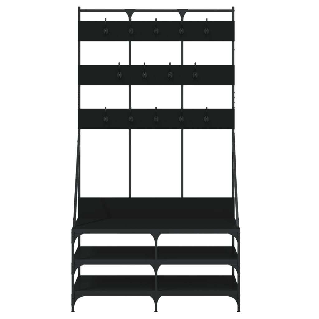 Conjunto de Entrada - Bengaleiro c/ arrumação de calçado 100x40x184 cm preto