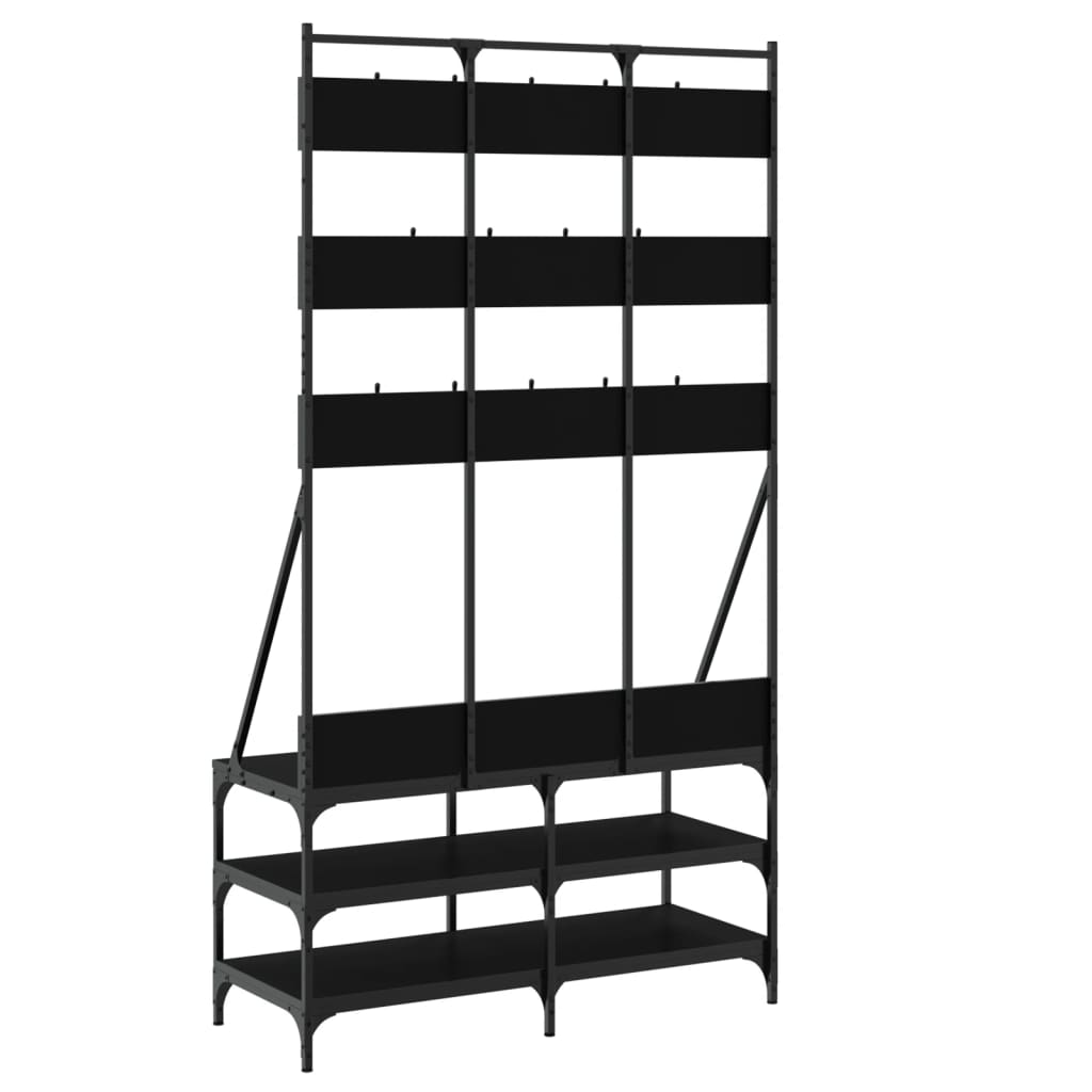 Conjunto de Entrada - Bengaleiro c/ arrumação de calçado 100x40x184 cm preto