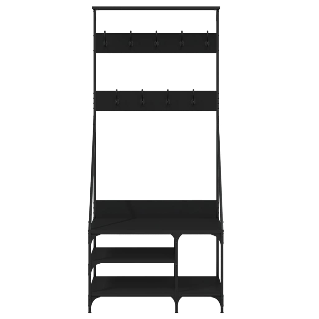 Conjunto de Entrada - Bengaleiro c/ arrumação de calçado 80x40x184 cm preto