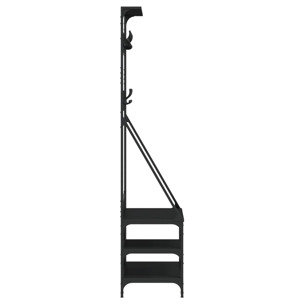 Conjunto de Entrada - Bengaleiro c/ arrumação de calçado 80x40x184 cm preto