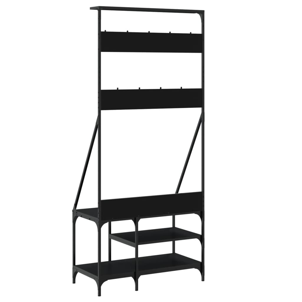 Conjunto de Entrada - Bengaleiro c/ arrumação de calçado 80x40x184 cm preto