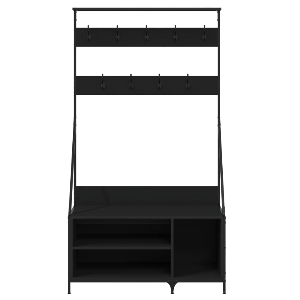 Conjunto de Entrada - Bengaleiro c/ arrumação de calçado 100x41x184 cm preto