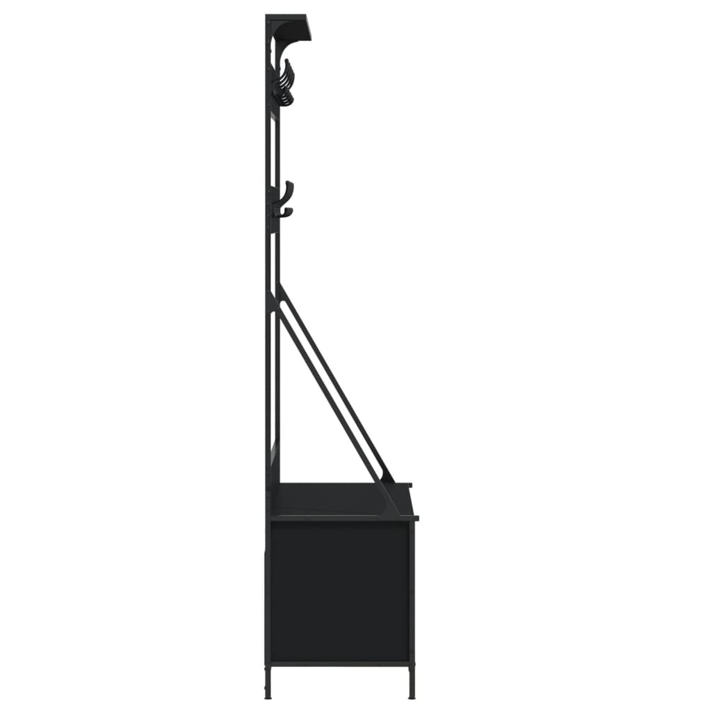 Conjunto de Entrada - Bengaleiro c/ arrumação de calçado 100x41x184 cm preto