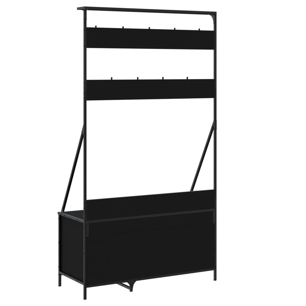 Conjunto de Entrada - Bengaleiro c/ arrumação de calçado 100x41x184 cm preto