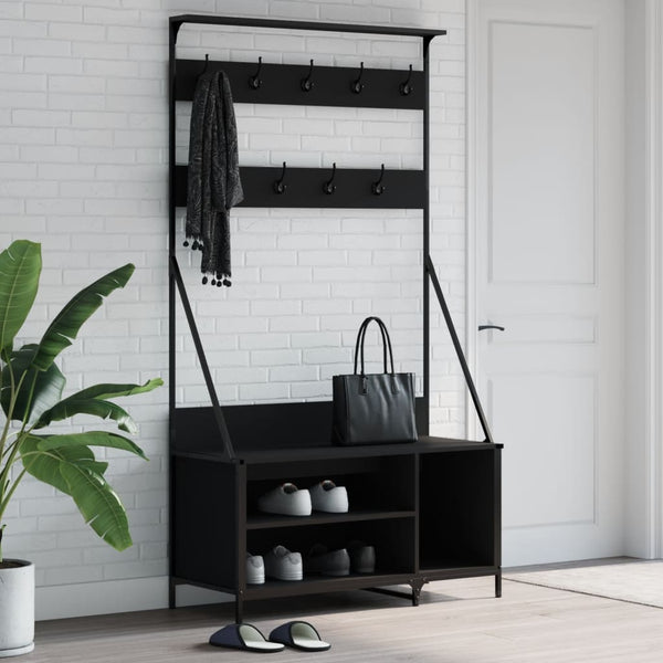 Conjunto de Entrada - Bengaleiro c/ arrumação de calçado 100x41x184 cm preto