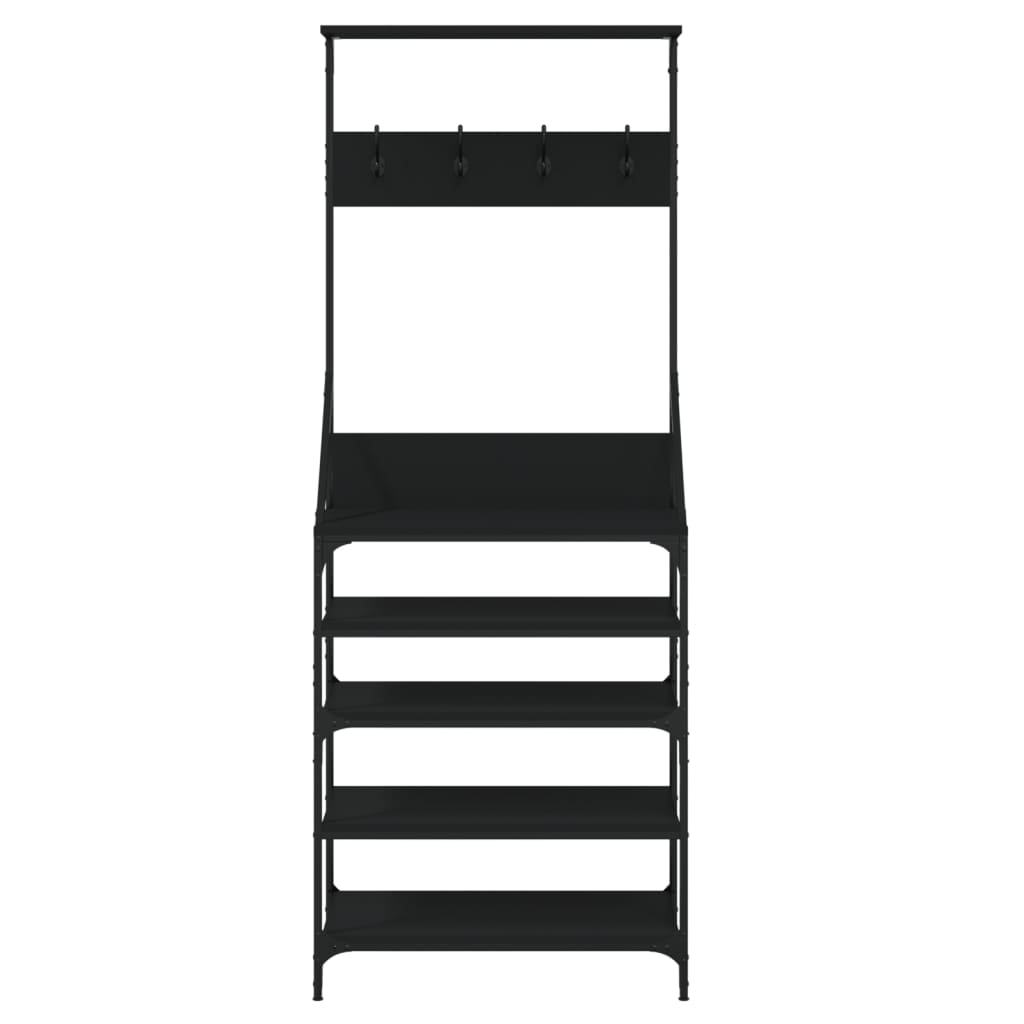 Conjunto de Entrada - Bengaleiro c/ arrumação de calçado 70x34x184 cm preto