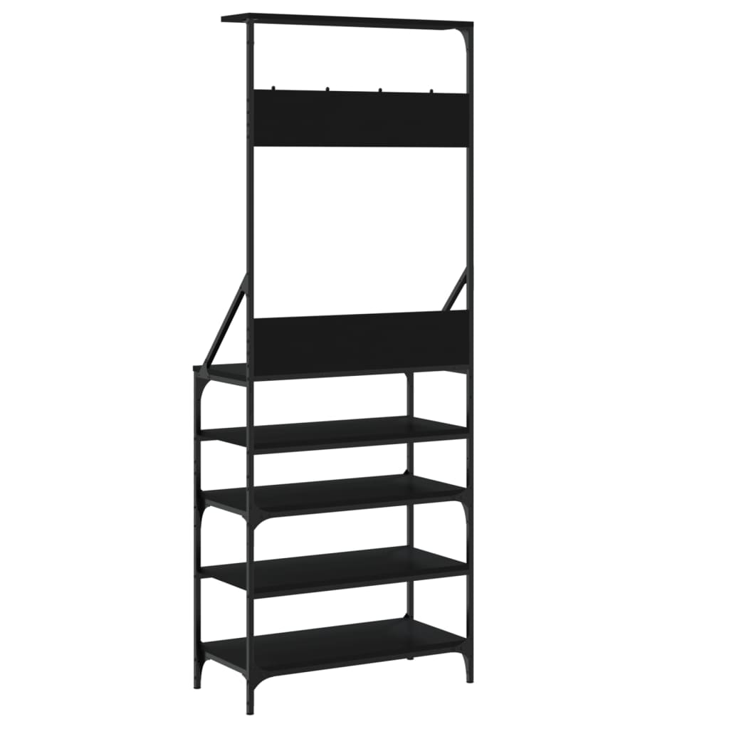 Conjunto de Entrada - Bengaleiro c/ arrumação de calçado 70x34x184 cm preto