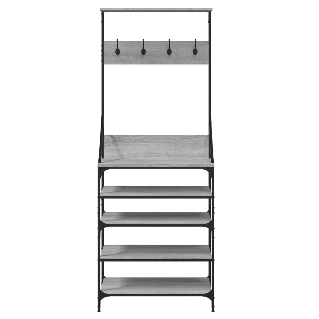 Conjunto de Entrada - Bengaleiro com arrumação calçado 70x34x184 cm cinzento sonoma