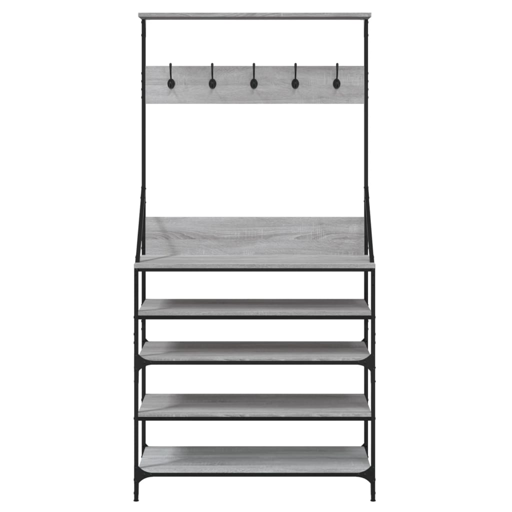Conjunto de Entrada - Bengaleiro com arrumação calçado 90x34x184 cm cinza sonoma