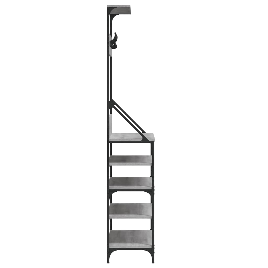 Conjunto de Entrada - Bengaleiro com arrumação calçado 90x34x184 cm cinza sonoma
