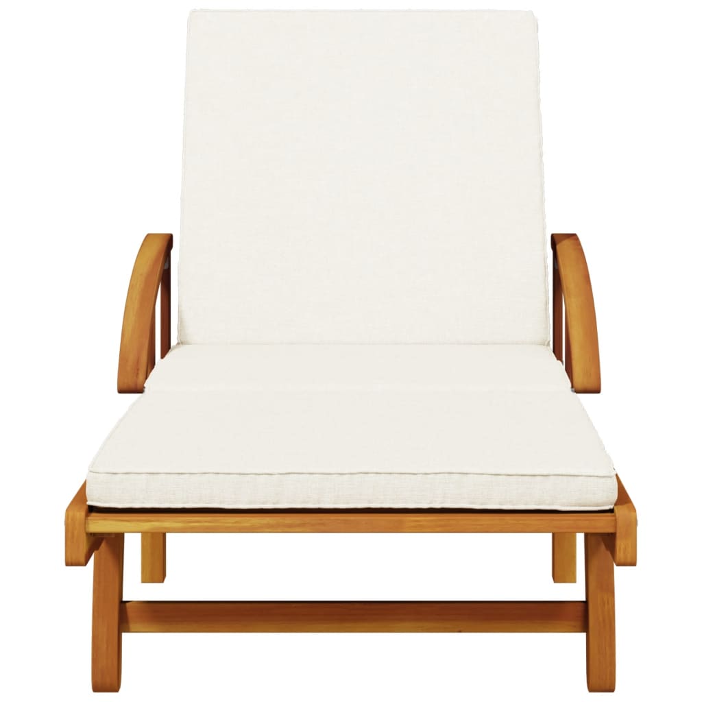 Espreguiçadeiras c/ almofadões 2 pcs 200x68x83 cm acácia maciça