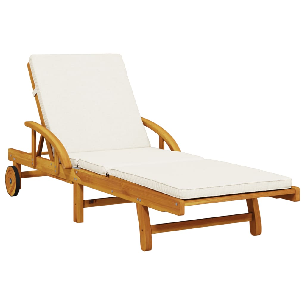 Espreguiçadeiras c/ almofadões 2 pcs 200x68x83 cm acácia maciça