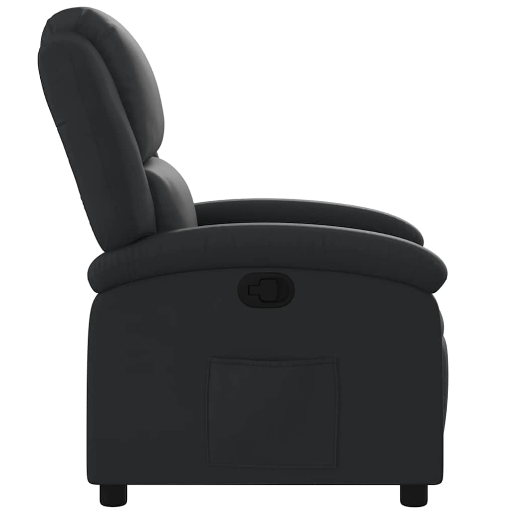 Poltrona reclinável couro genuíno preto