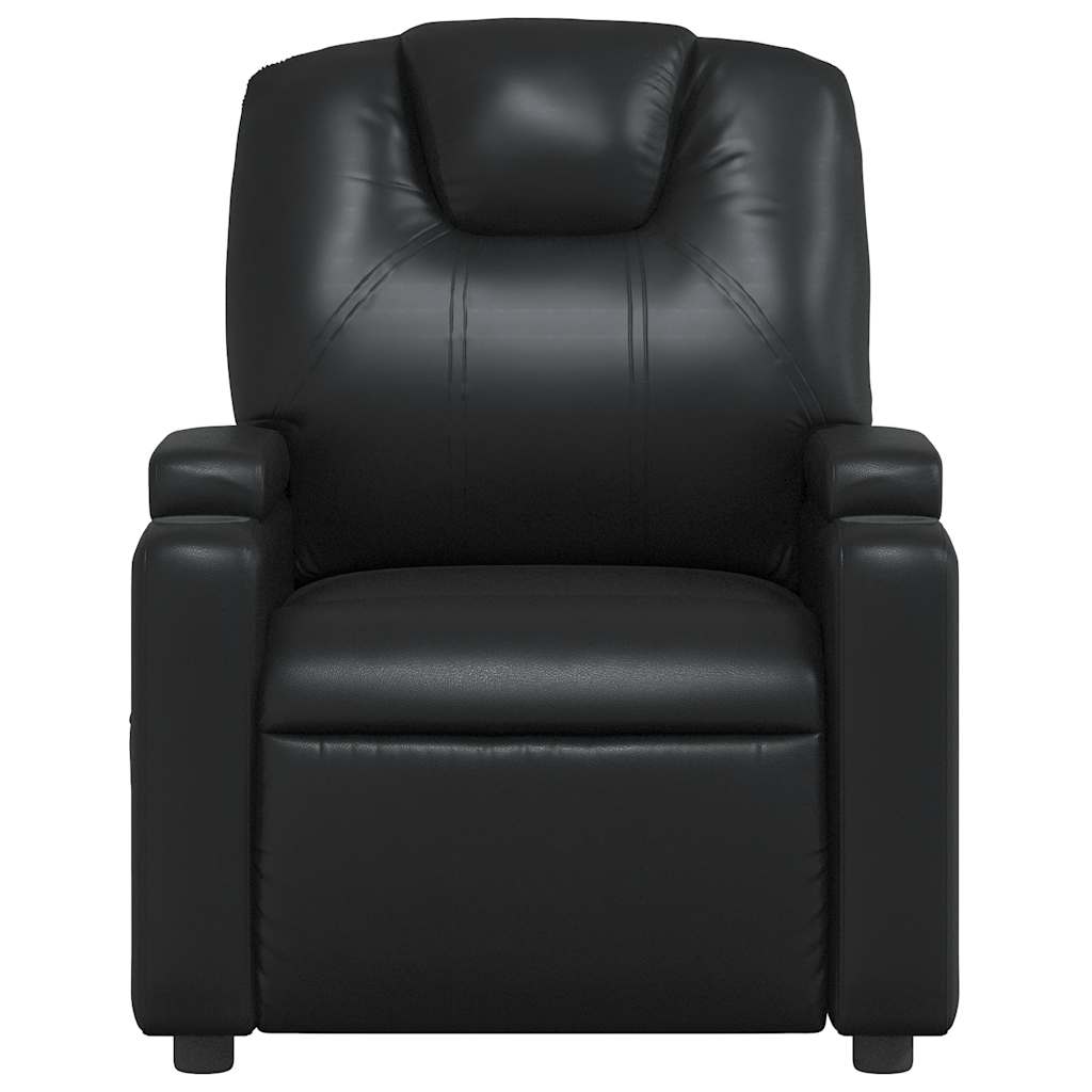 Poltrona de massagens reclinável couro artificial preto