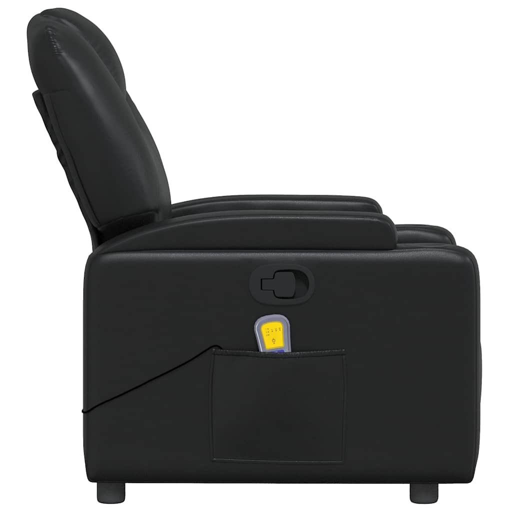 Poltrona de massagens reclinável couro artificial preto