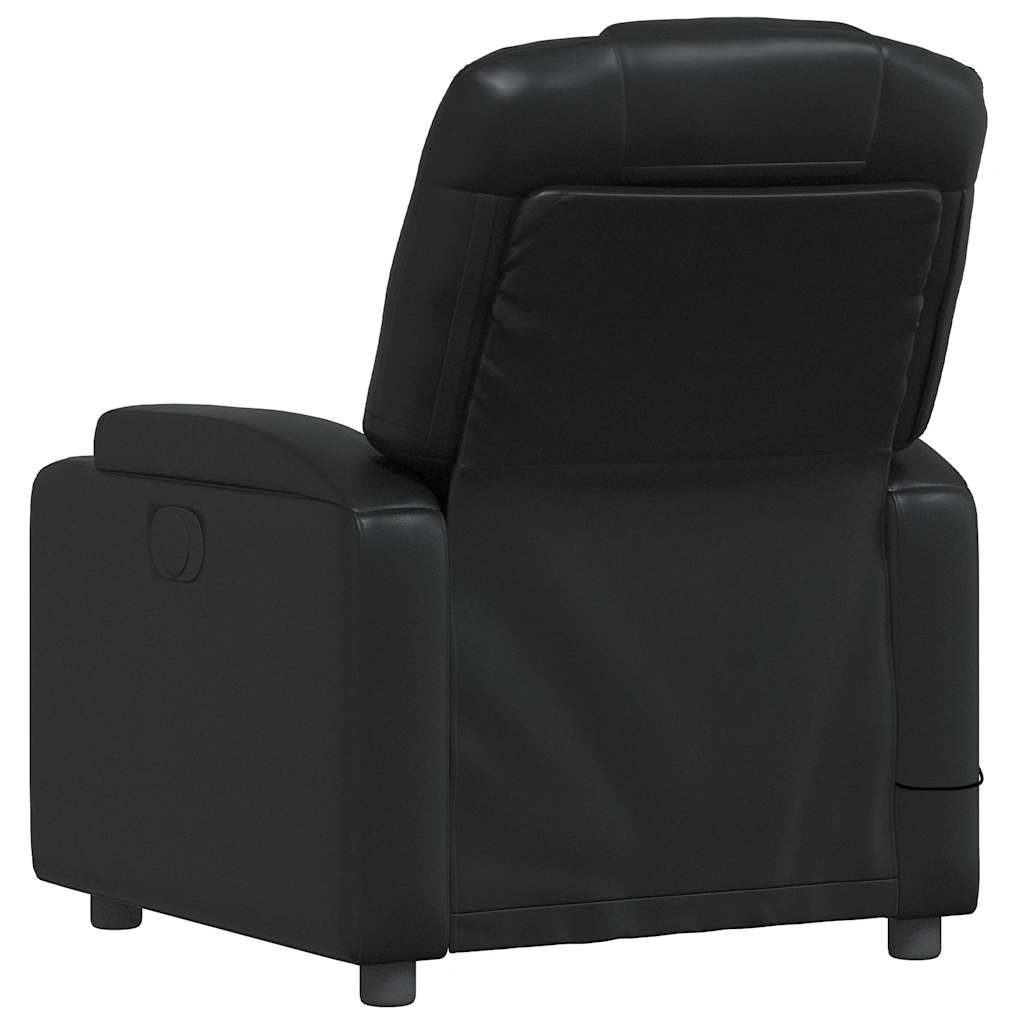 Poltrona de massagens reclinável couro artificial preto