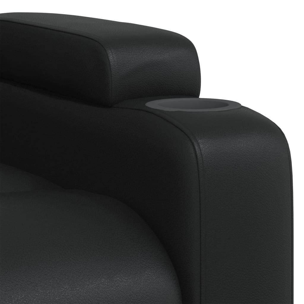 Poltrona reclinável couro artificial preto