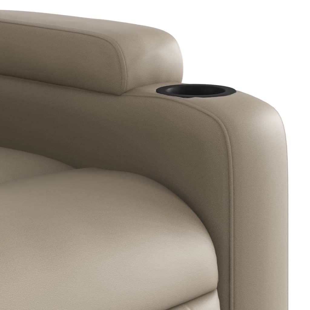 Poltrona reclinável couro artificial cor cappuccino
