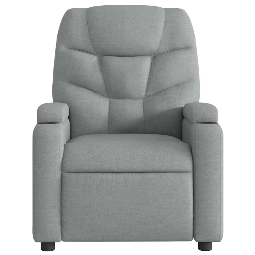 Poltrona de massagens reclinável tecido cinzento-claro