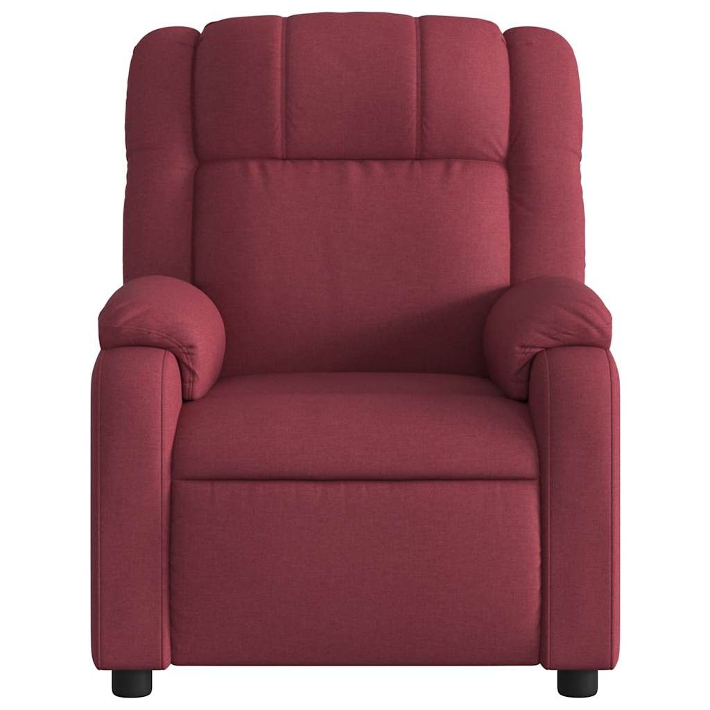 Poltrona de massagens reclinável tecido vermelho tinto