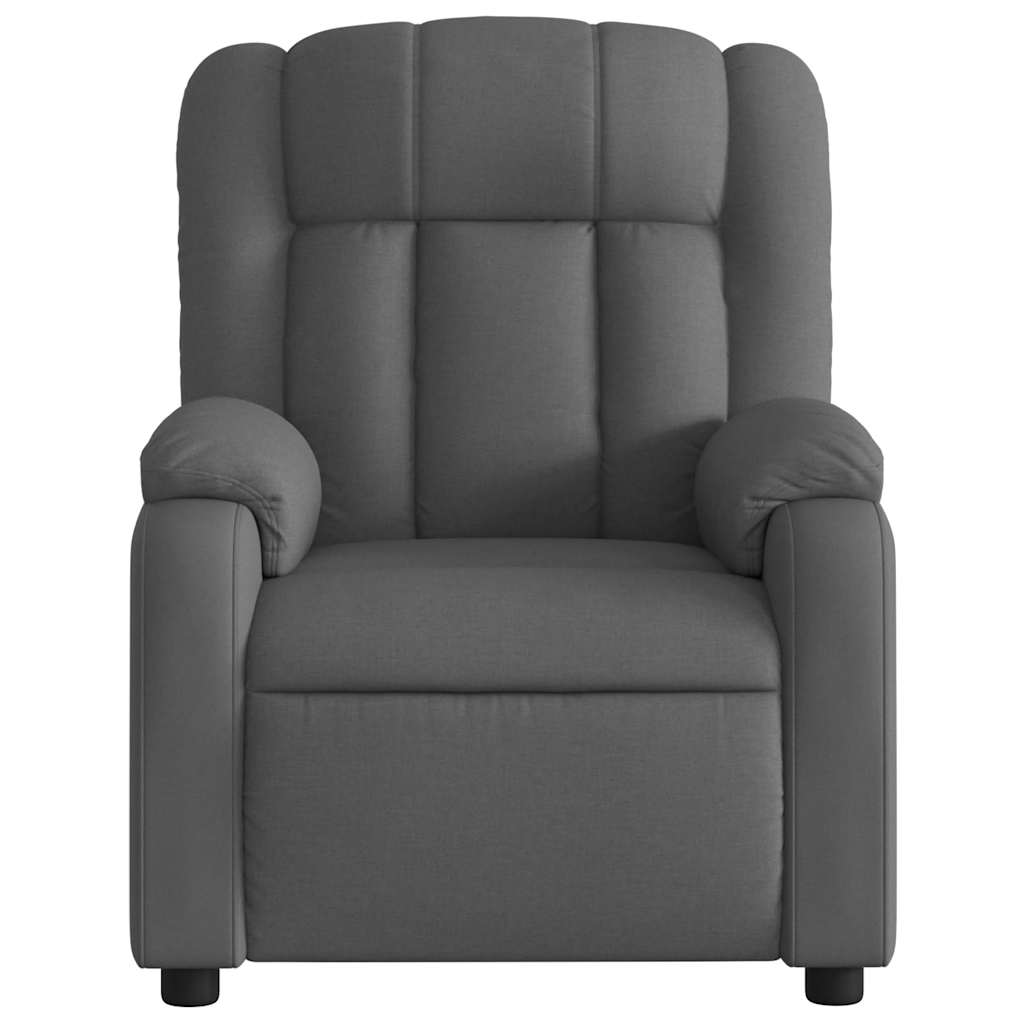 Poltrona de massagens reclinável tecido cinzento-escuro
