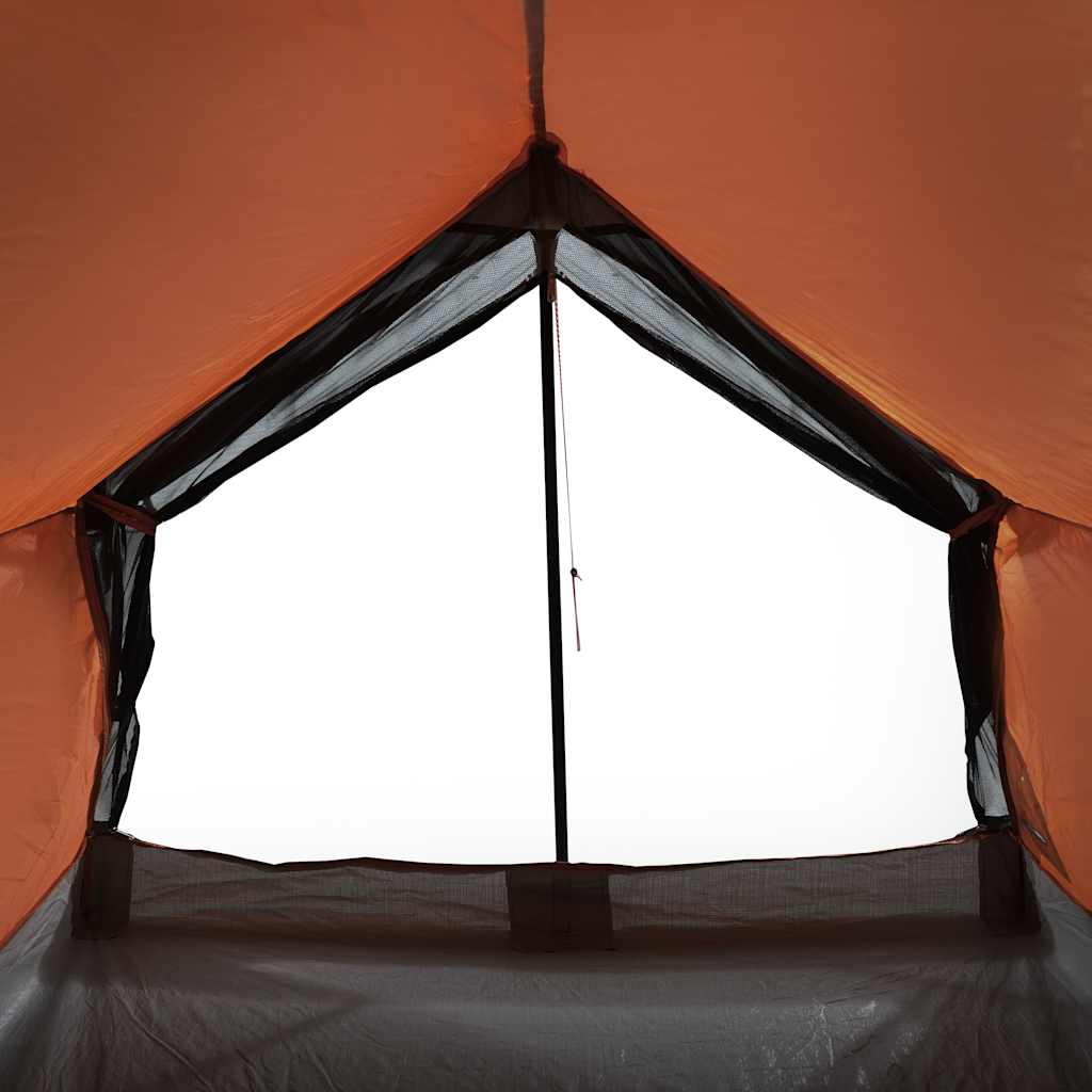 Tenda de campismo p/ 2 pessoas tecido impermeável cinza/laranja