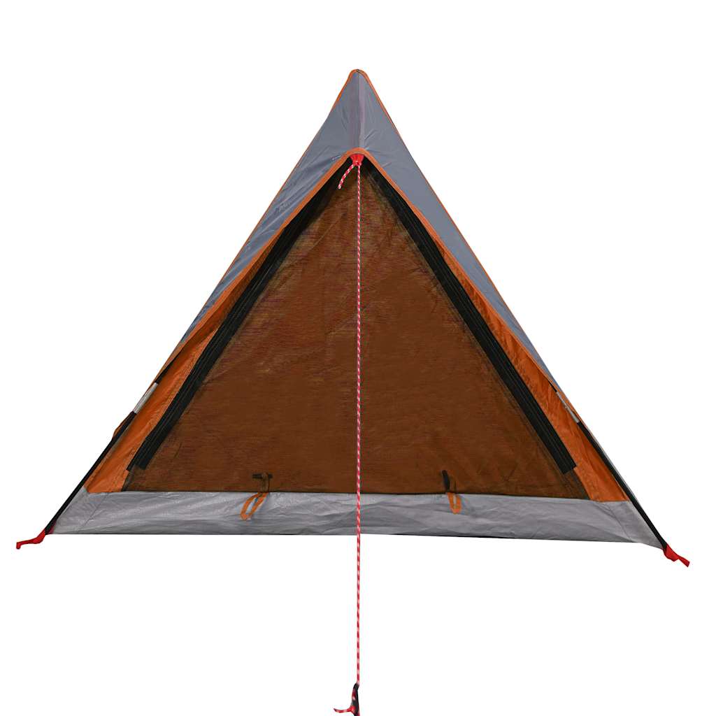 Tenda de campismo p/ 2 pessoas tecido impermeável cinza/laranja