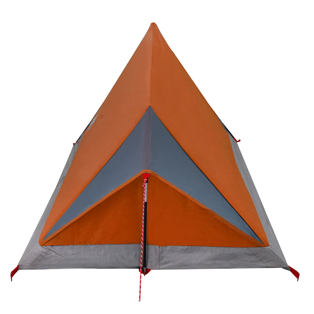 Tenda de campismo p/ 2 pessoas tecido impermeável cinza/laranja