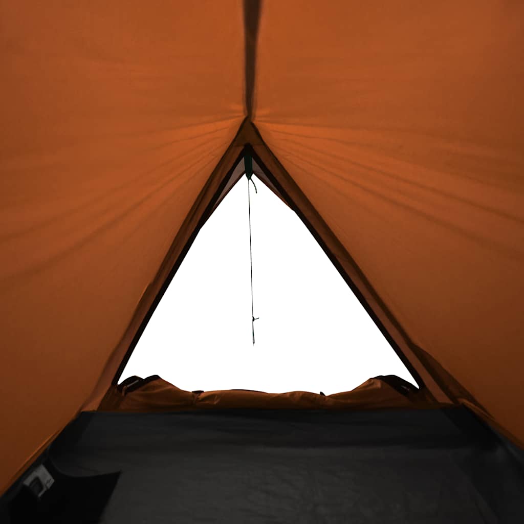 Tenda de campismo p/ 2 pessoas tecido impermeável cinza/laranja