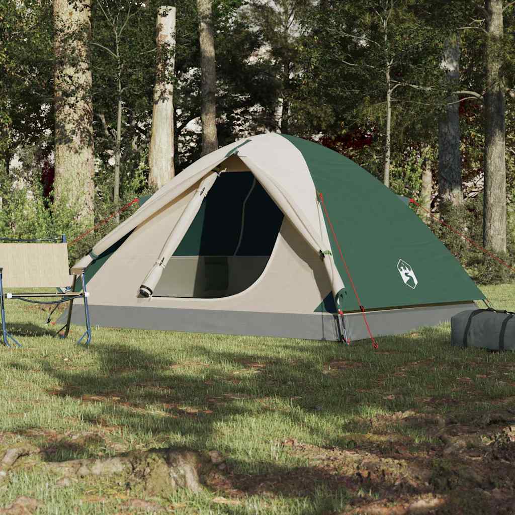 Tenda de campismo cúpula para 3 pessoas impermeável verde