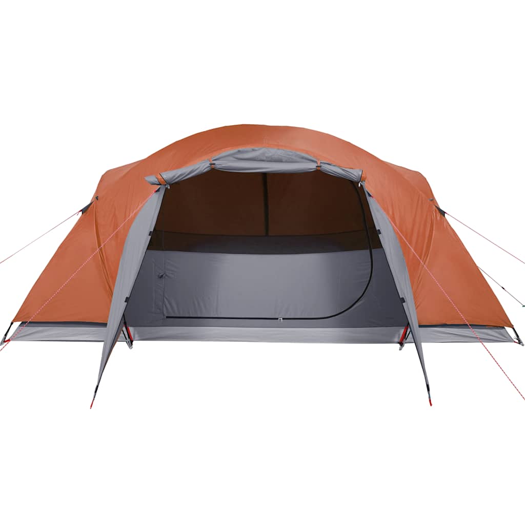 Tenda familiar ventilação cruzada 8 pessoas impermeável laranja