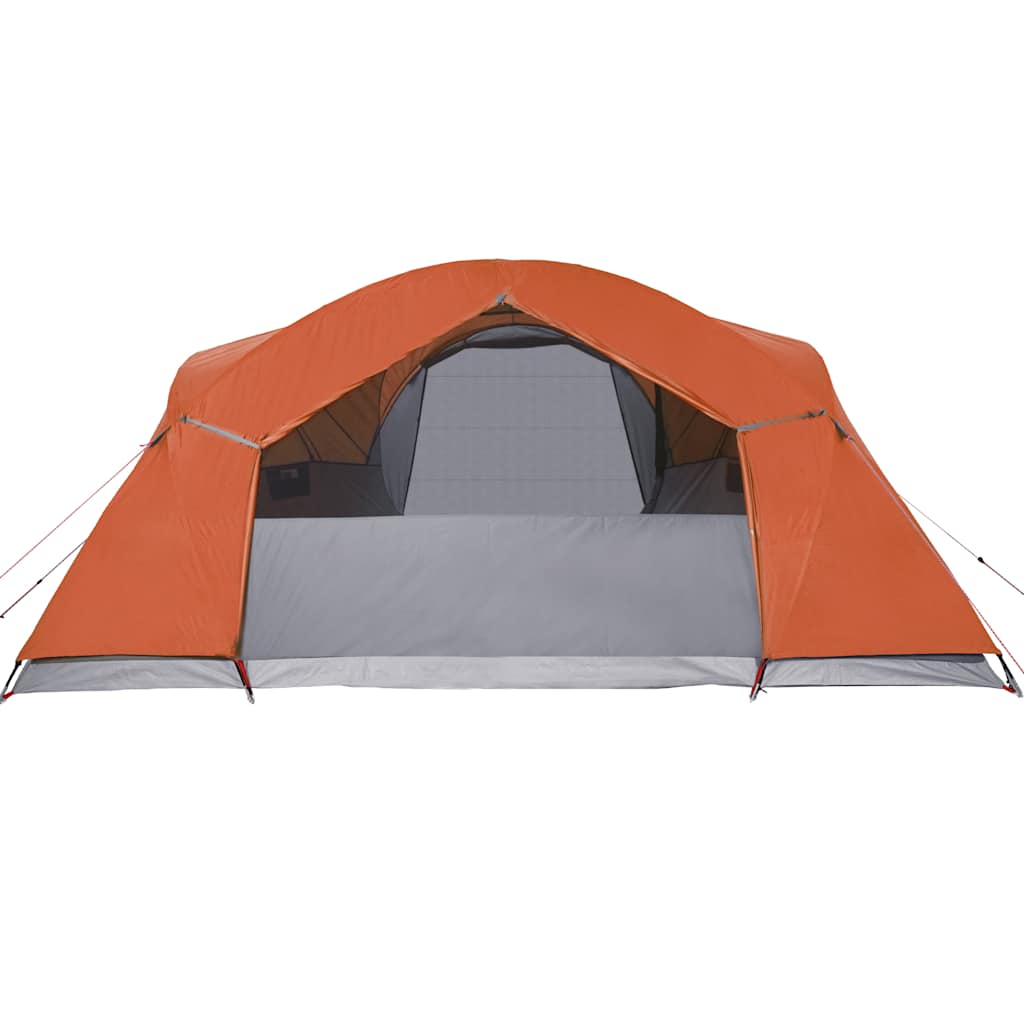 Tenda familiar ventilação cruzada 8 pessoas impermeável laranja