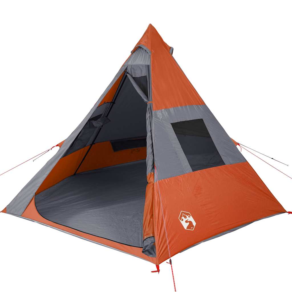 Tenda de campismo tipi para 7 pessoas impermeável laranja