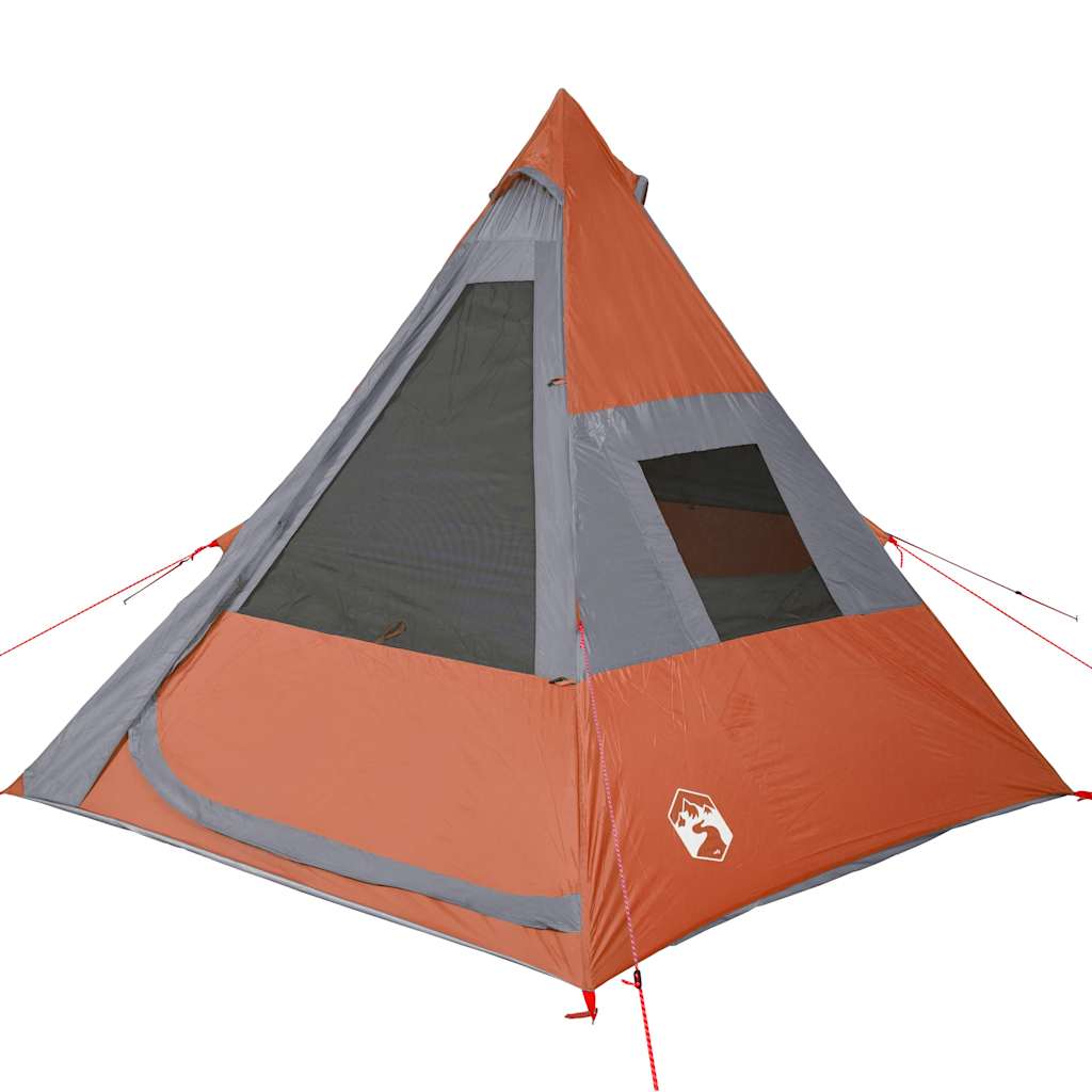 Tenda de campismo tipi para 7 pessoas impermeável laranja