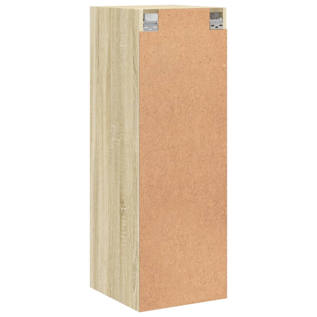 Armário de parede c/ portas vidro 35x37x100 cm carvalho sonoma