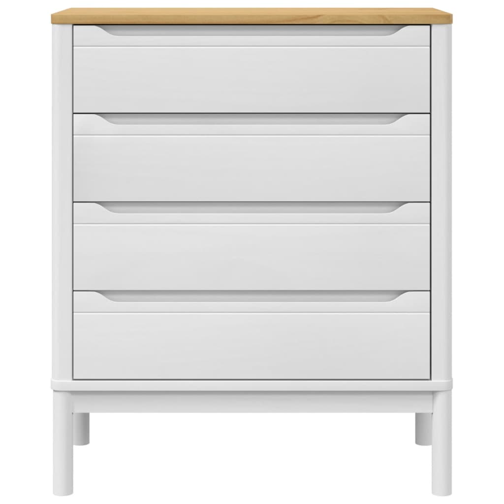 Cómoda FLORO madeira de pinho maciça branco