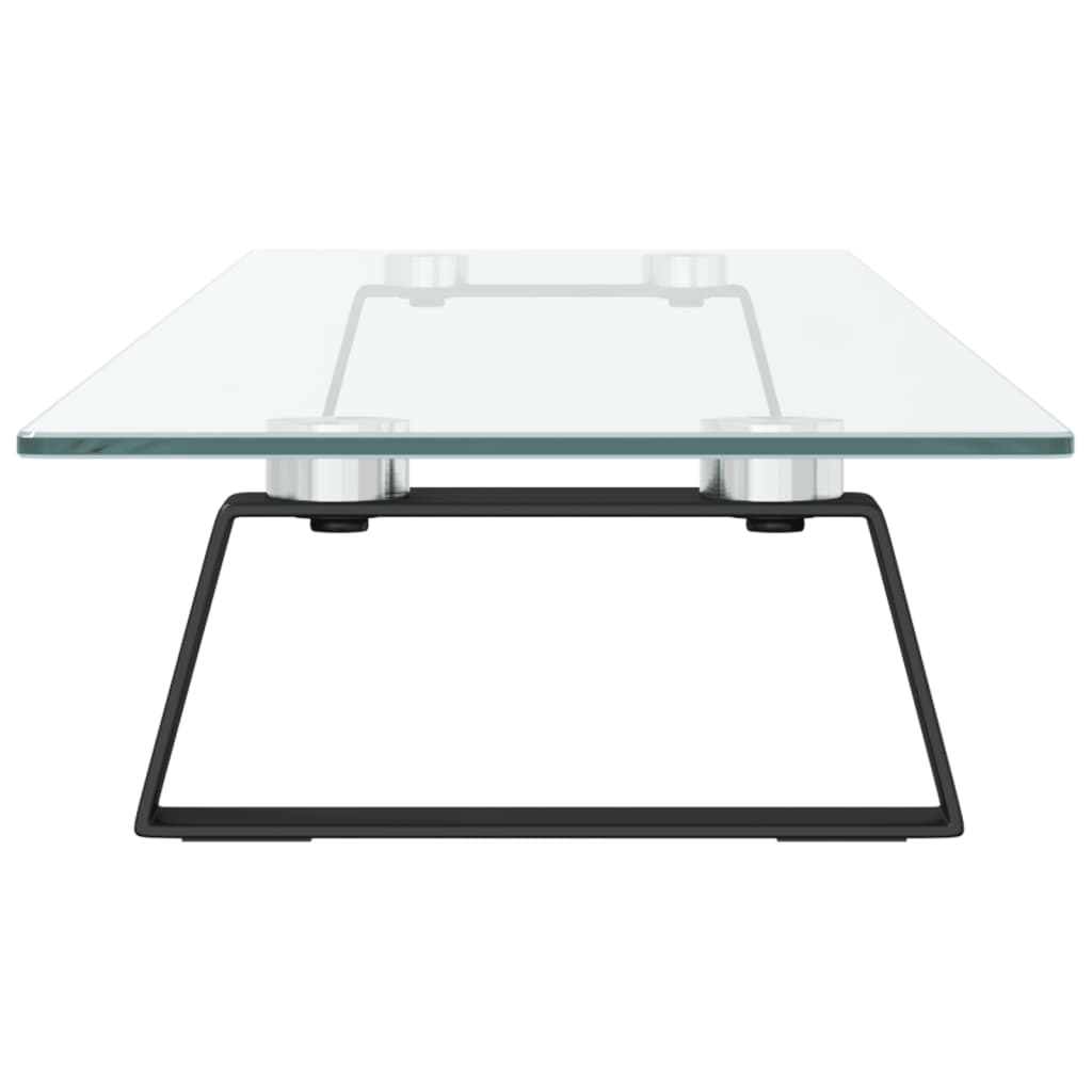 Suporte para monitor 100x20x8 cm vidro temperado e metal preto