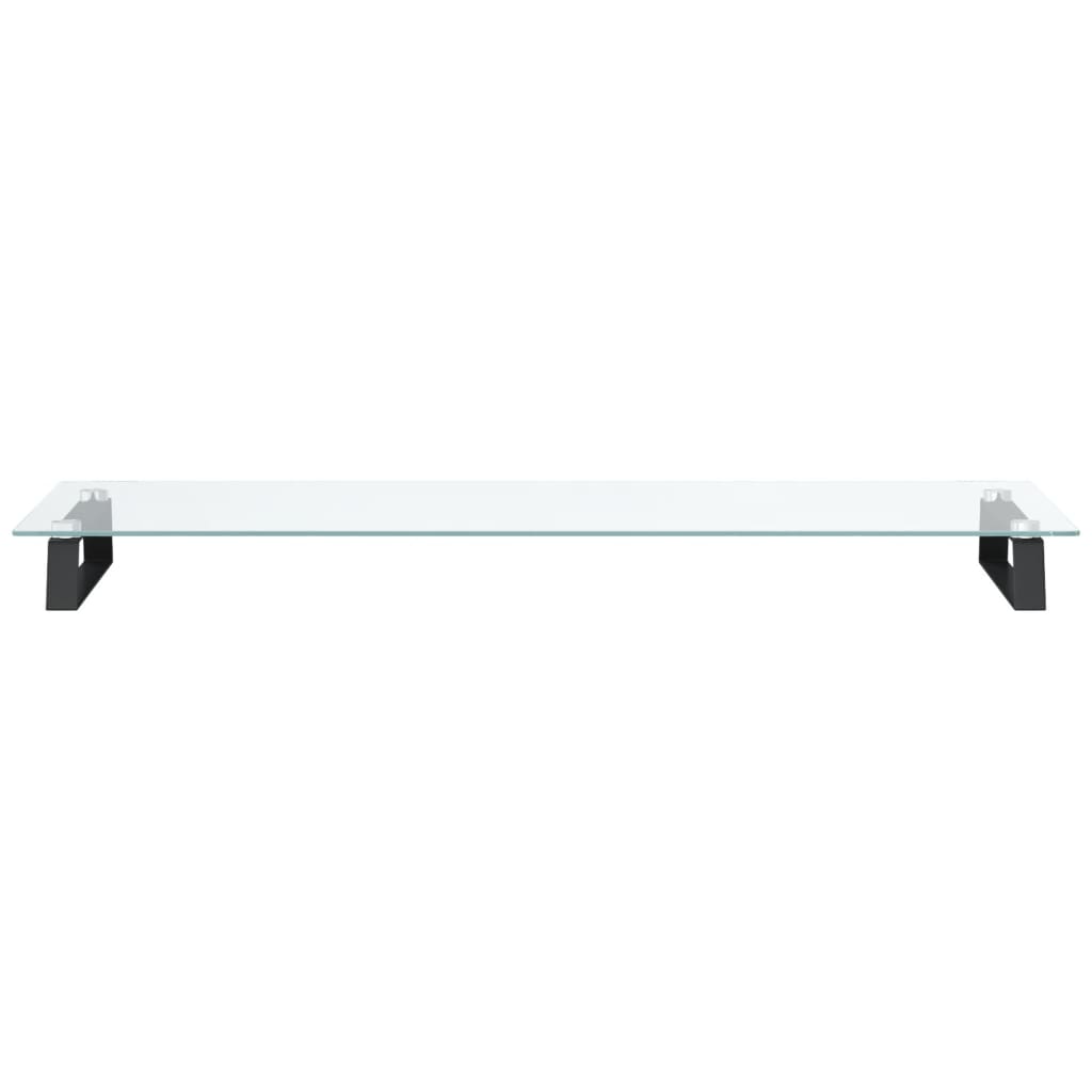 Suporte para monitor 100x35x8 cm vidro temperado e metal preto