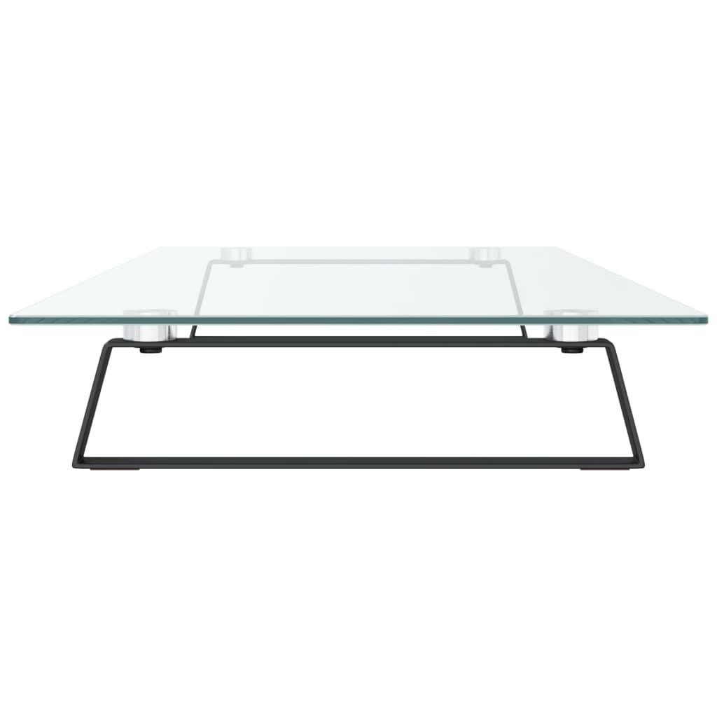 Suporte para monitor 100x35x8 cm vidro temperado e metal preto