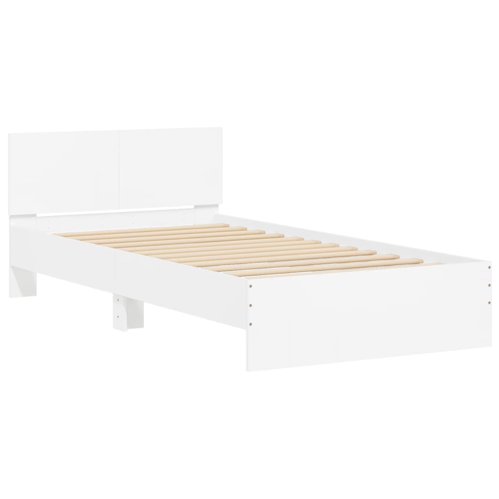 Estrutura cama c/ cabeceira 100x200 cm derivados madeira branco