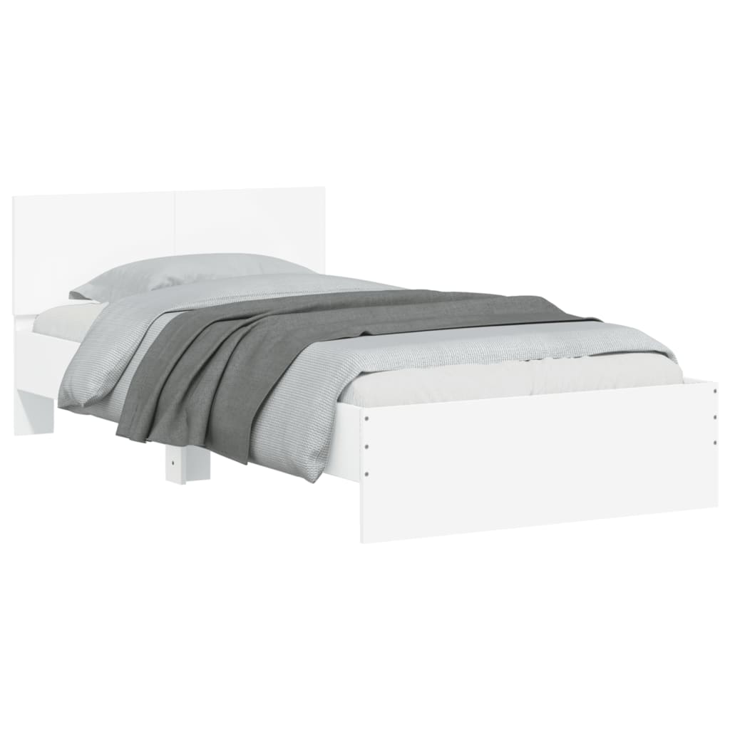 Estrutura cama c/ cabeceira 100x200 cm derivados madeira branco
