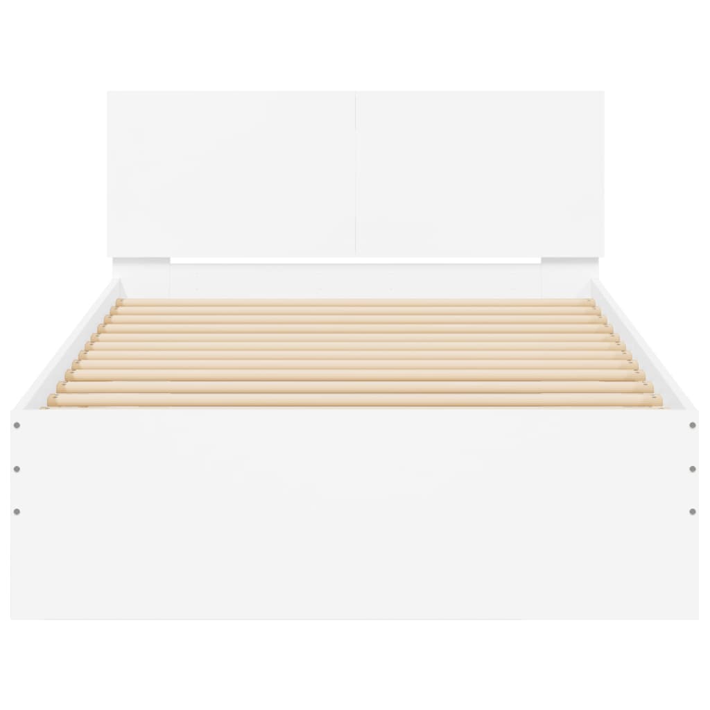 Estrutura cama c/ cabeceira 100x200 cm derivados madeira branco