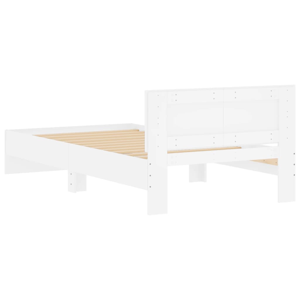 Estrutura cama c/ cabeceira 100x200 cm derivados madeira branco