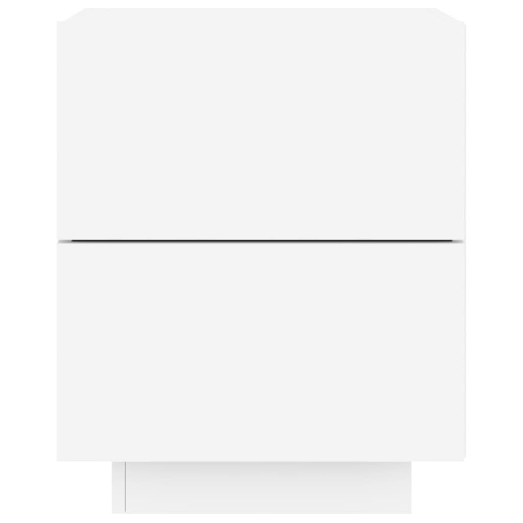Mesa de cabeceira com luzes LED derivados de madeira branco